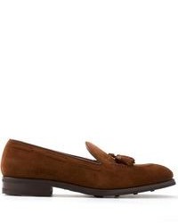 Brown Suede Tassel Loafers