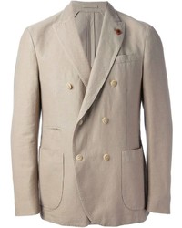 Beige Double Breasted Blazer
