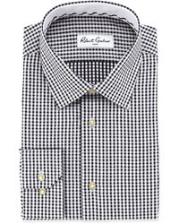 White and Black Gingham Dress Shirt