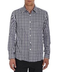 White and Black Gingham Long Sleeve Shirt