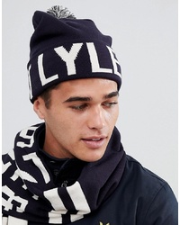 Navy and White Beanie