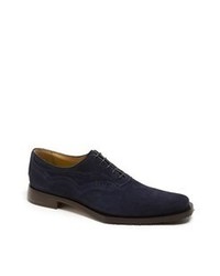 Navy Suede Oxford Shoes