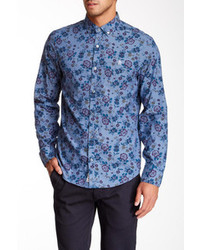 Blue Floral Dress Shirt