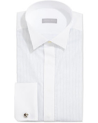 White Vertical Striped Dress Shirt