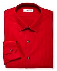 Red Vertical Striped Dress Shirt