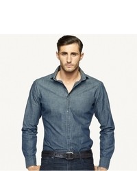 Navy Chambray Long Sleeve Shirt