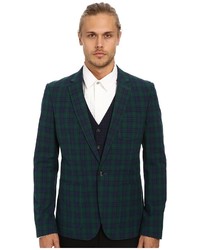 Navy and Green Plaid Blazer