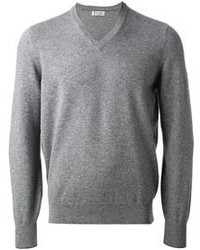 Grey V-neck Sweater