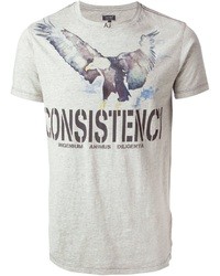 Grey Print Crew-neck T-shirt