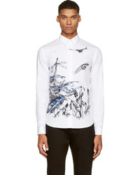 White Print Dress Shirt