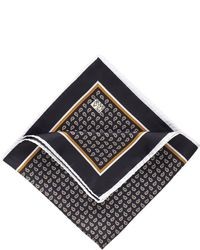 Black Print Pocket Square