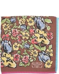 Brown Print Pocket Square