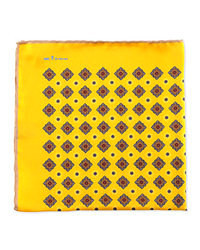 Yellow Print Pocket Square