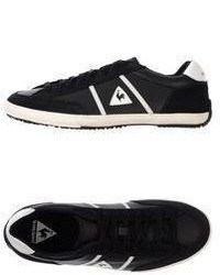 Black and White Leather Low Top Sneakers