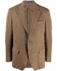 Tan Herringbone Wool Blazer