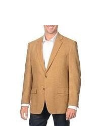 Brown Herringbone Wool Blazer