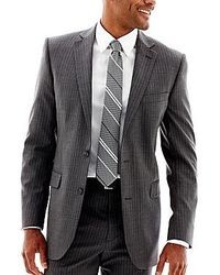 Grey Vertical Striped Blazer