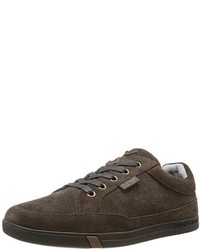 Dark Brown Suede Low Top Sneakers