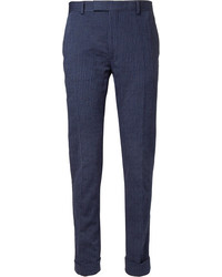 Navy Vertical Striped Dress Pants