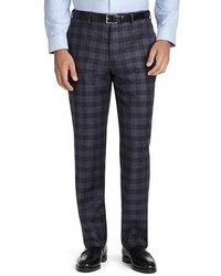 Navy Plaid Dress Pants