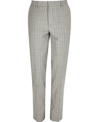 Grey Vertical Striped Dress Pants