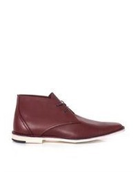 Burgundy Leather Desert Boots