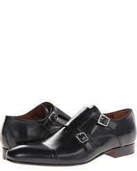 Black Leather Double Monks