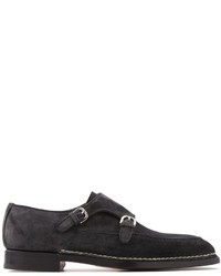 Black Suede Double Monks