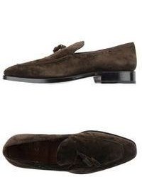 Dark Brown Suede Tassel Loafers