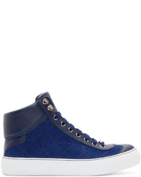 Navy Suede High Top Sneakers