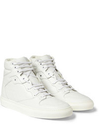 White Leather High Top Sneakers