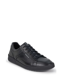 Black Leather Low Top Sneakers
