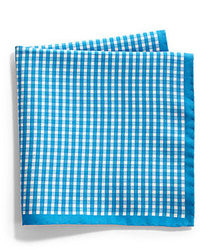 Blue Gingham Pocket Square