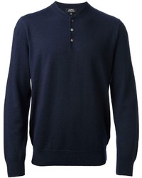 Navy Henley Sweater