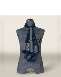 Navy Paisley Scarf