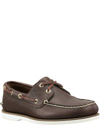 Dark Brown Leather Boat Shoes