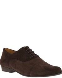 Dark Brown Suede Oxford Shoes
