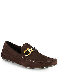 Dark Brown Suede Driving Shoes