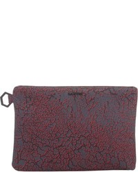 Dark Purple Leather Zip Pouch