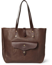 Dark Brown Leather Tote Bag