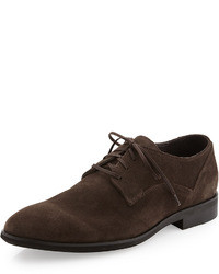 Dark Brown Suede Derby Shoes