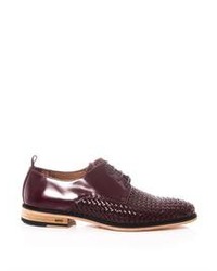 Dark Purple Leather Derby Shoes