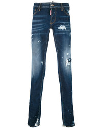 Navy Ripped Skinny Jeans
