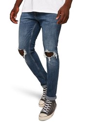 Blue Ripped Skinny Jeans