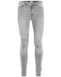 Grey Ripped Skinny Jeans