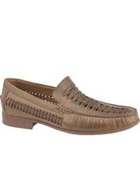 Brown Woven Leather Sandals