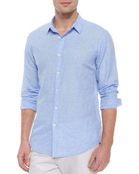 Light Blue Linen Long Sleeve Shirt