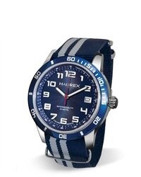 Navy and White Canvas Watch