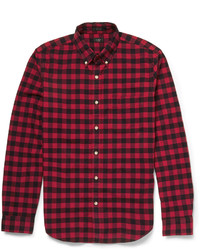 Red and Black Gingham Long Sleeve Shirt
