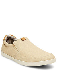 Beige Canvas Slip-on Sneakers